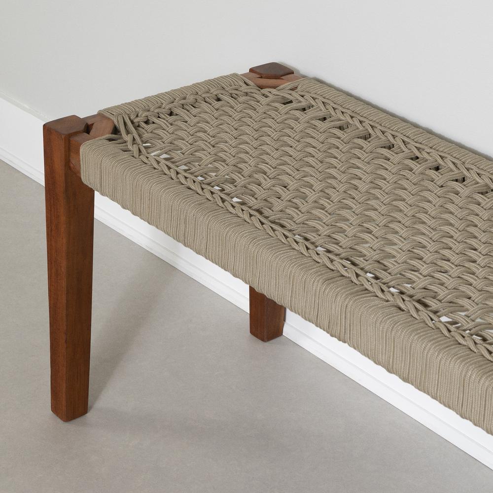 Balka Wood Bench, Beige and Natural. Picture 4