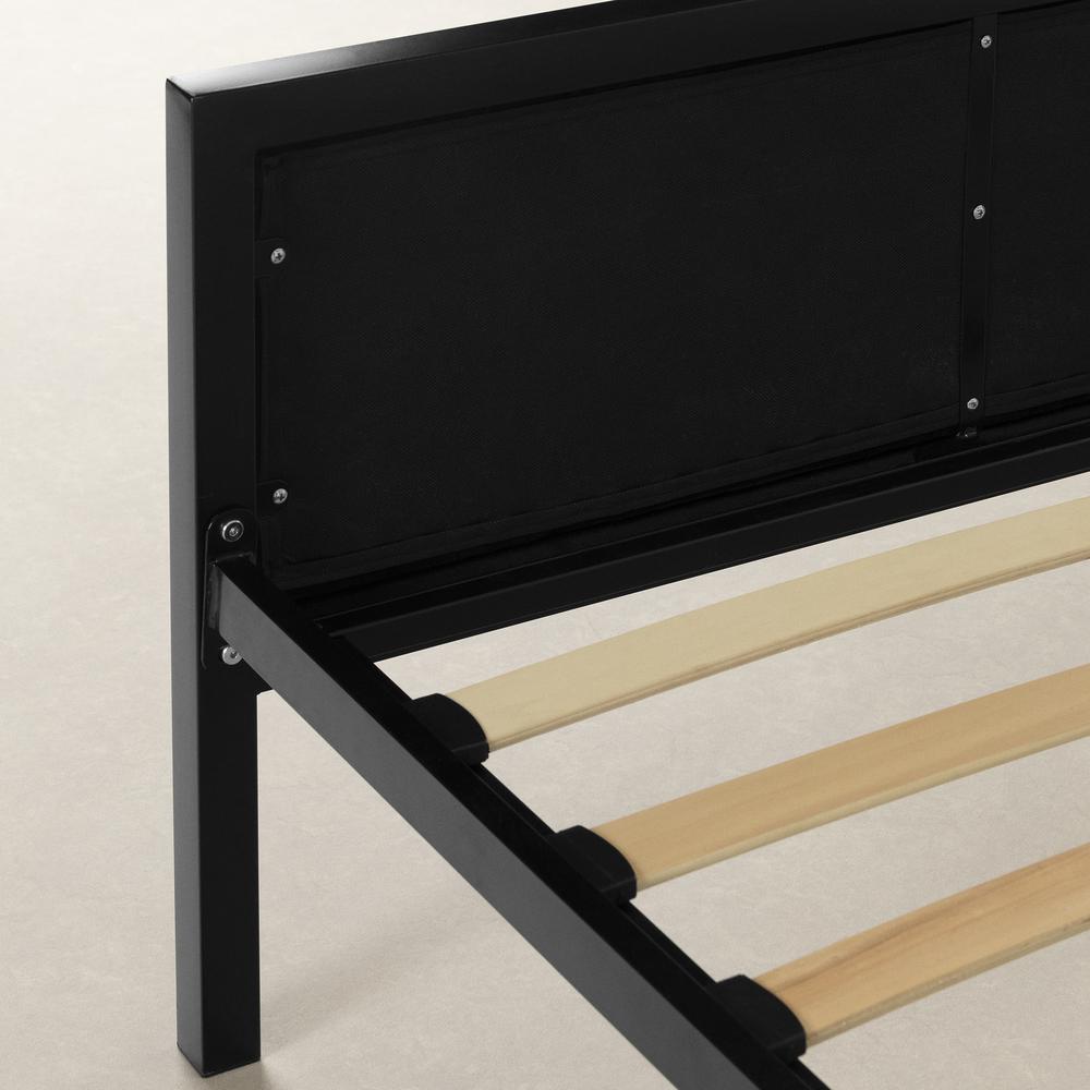 Maliza Upholstered Metal Bed, Pure Black. Picture 3