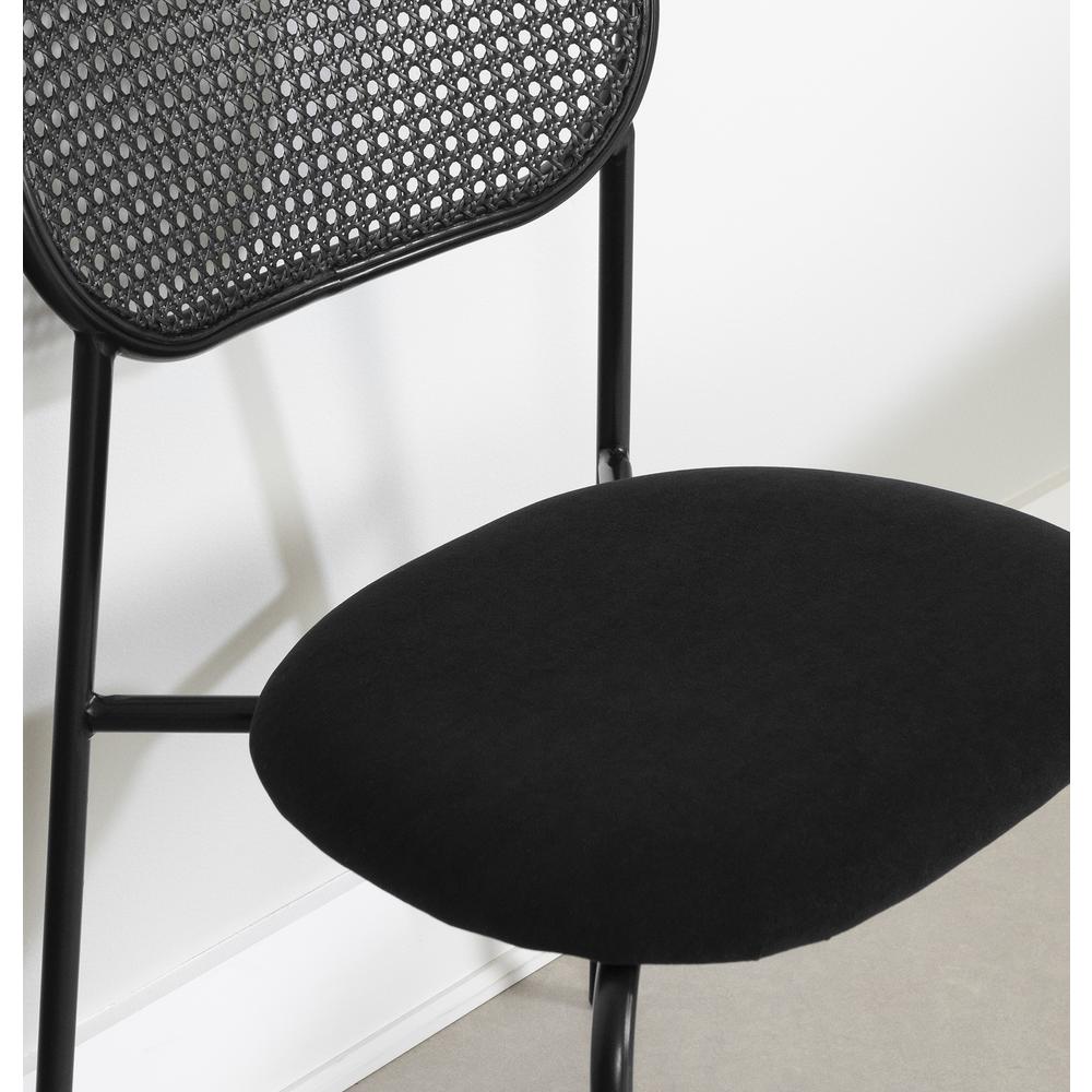 Hype Rattan Dining Chair - Set of 2, Black. Picture 2