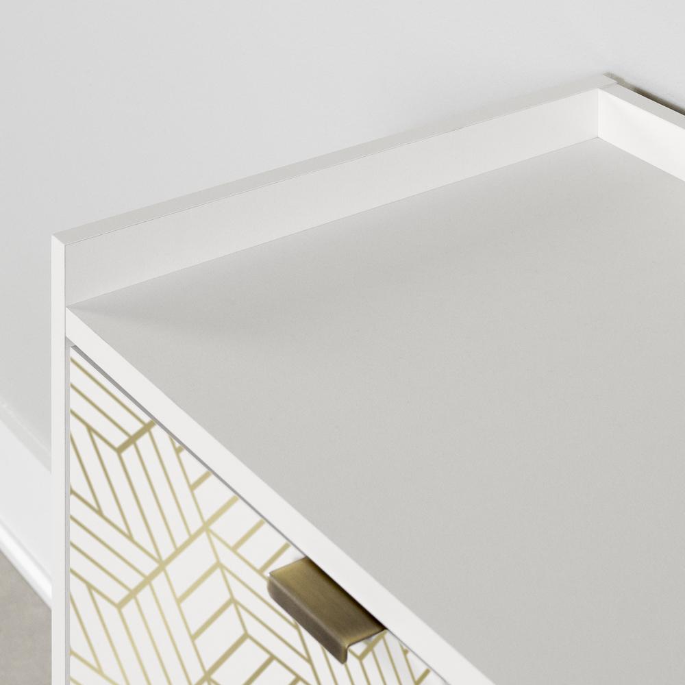 Maliza Storage Cabinet, White and Gold. Picture 2