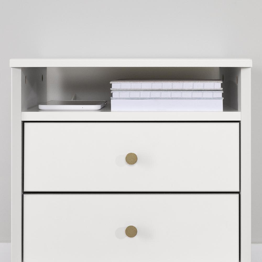Dylane 2-Drawer Nightstand, Pure White. Picture 4
