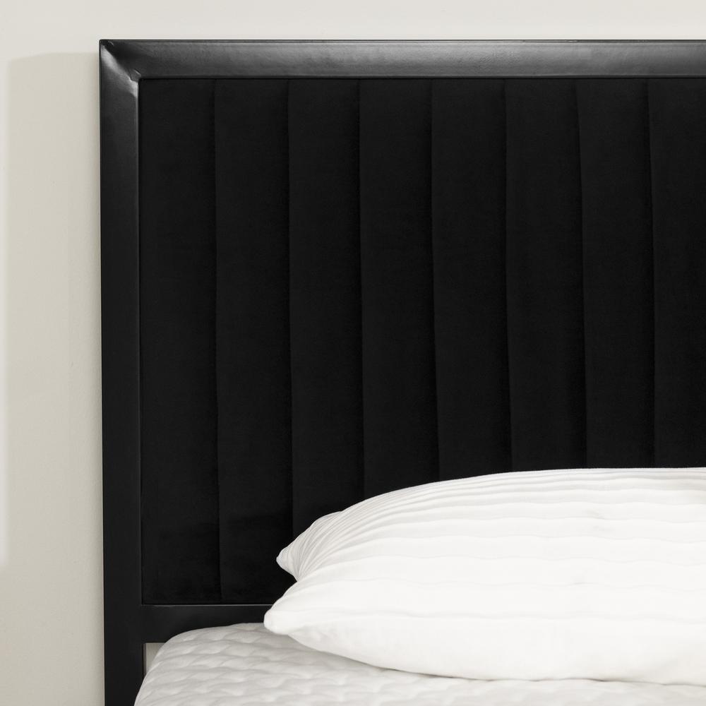 Hype Metal-framed upholstered bed set, Pure Black. Picture 3