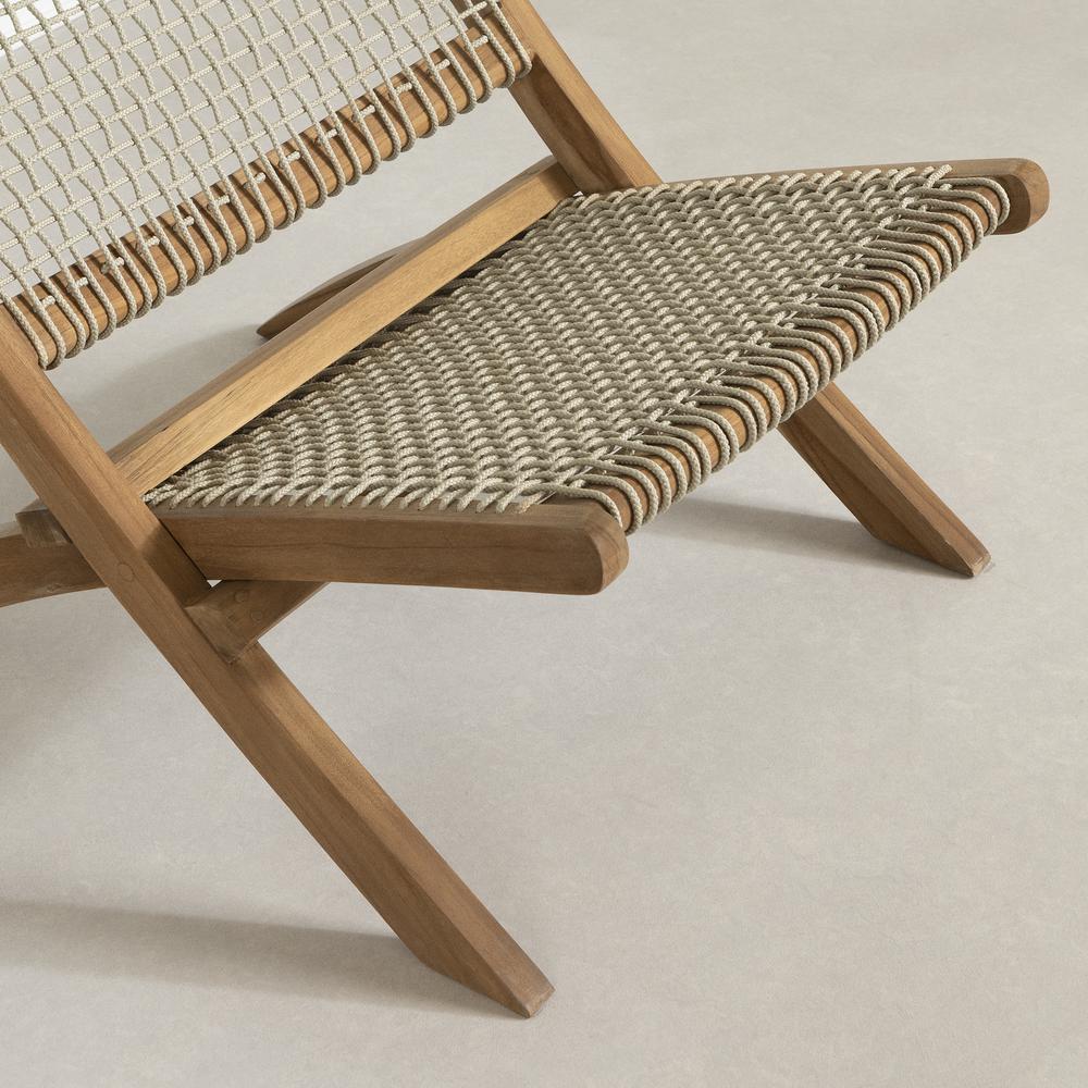 Balka Lounge Chair, Beige and Natural. Picture 3