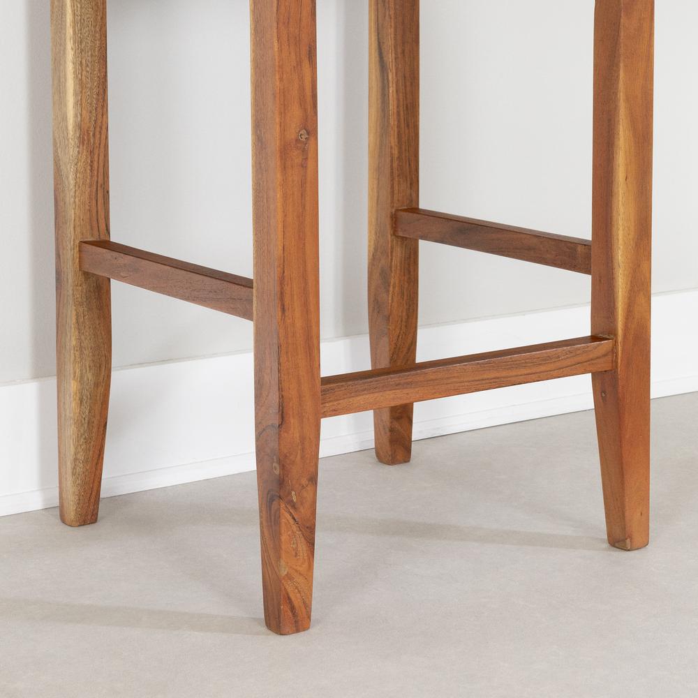 Balka Woven Leather Counter Stool, Set of 2, Brown. Picture 5