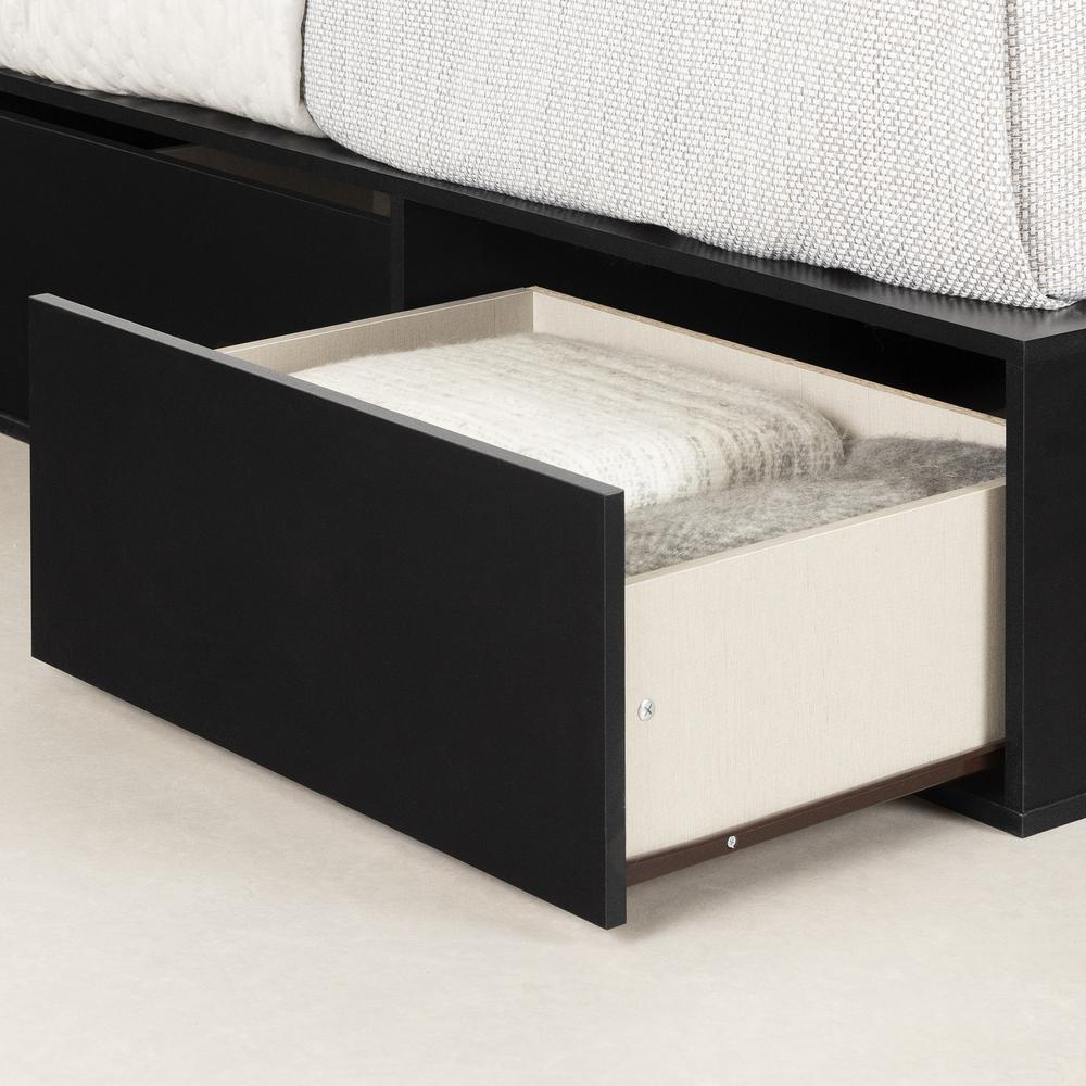 Fusion 6-Drawer Platform bed, Pure Black. Picture 3