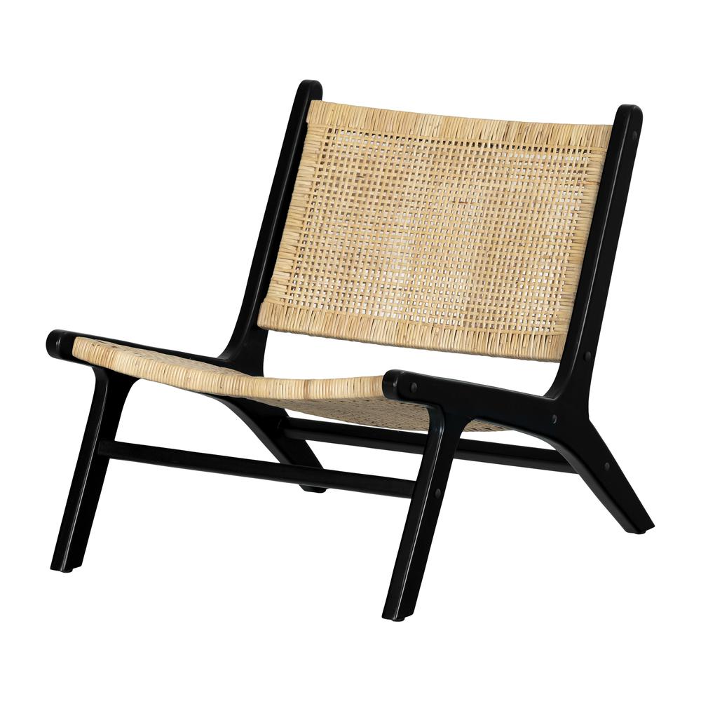 Balka Rattan Lounge Chair, Rattan and Black. Picture 1