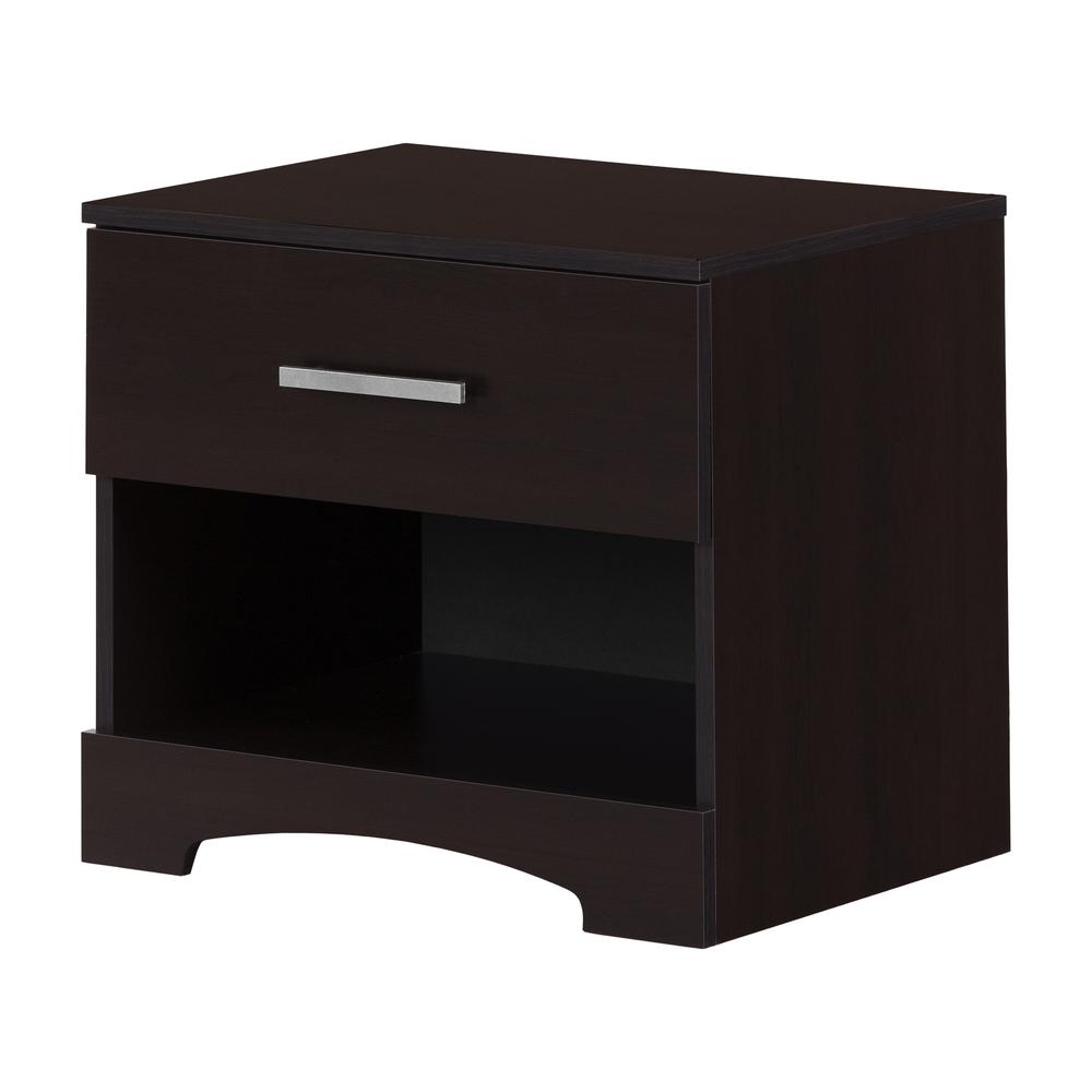 Gramercy 1-Drawer Nightstand, Chocolate. Picture 1