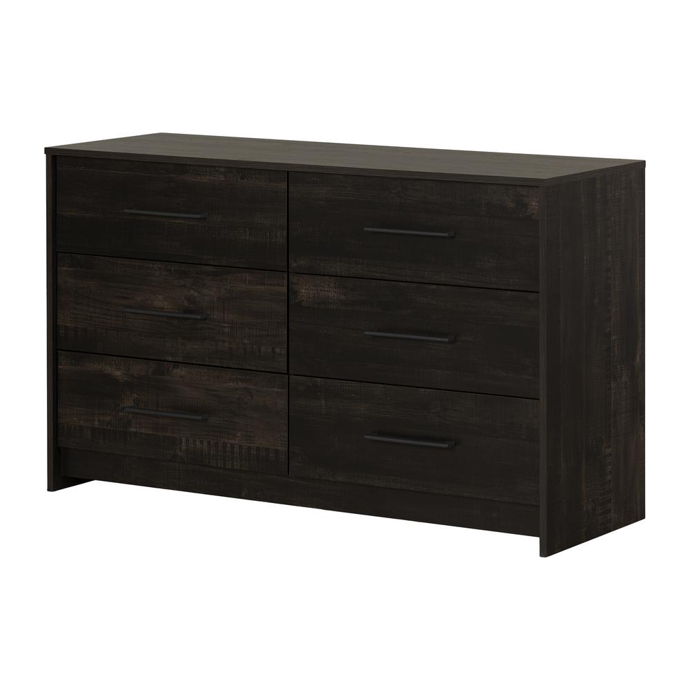 Londen 6-Drawer Double Dresser, Rubbed Black. Picture 1