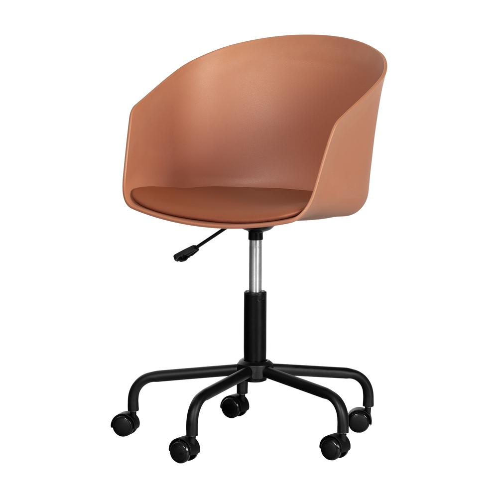 Flam Swivel Chair, Burnt Orange and Black. Picture 1