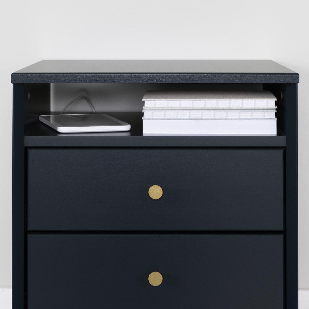 Dylane 2-Drawer Nightstand, Navy Blue. Picture 5