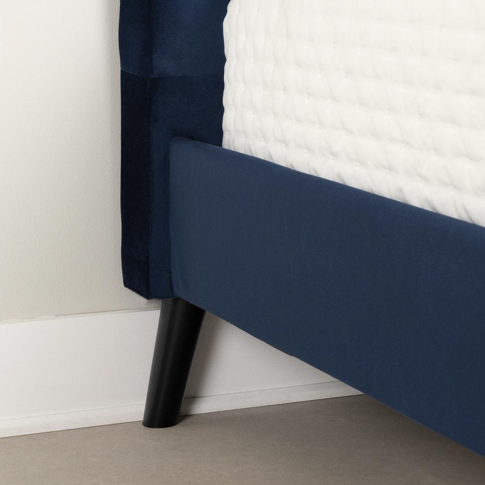 Maliza Upholstered Complete Platform Bed, Navy Blue. Picture 5