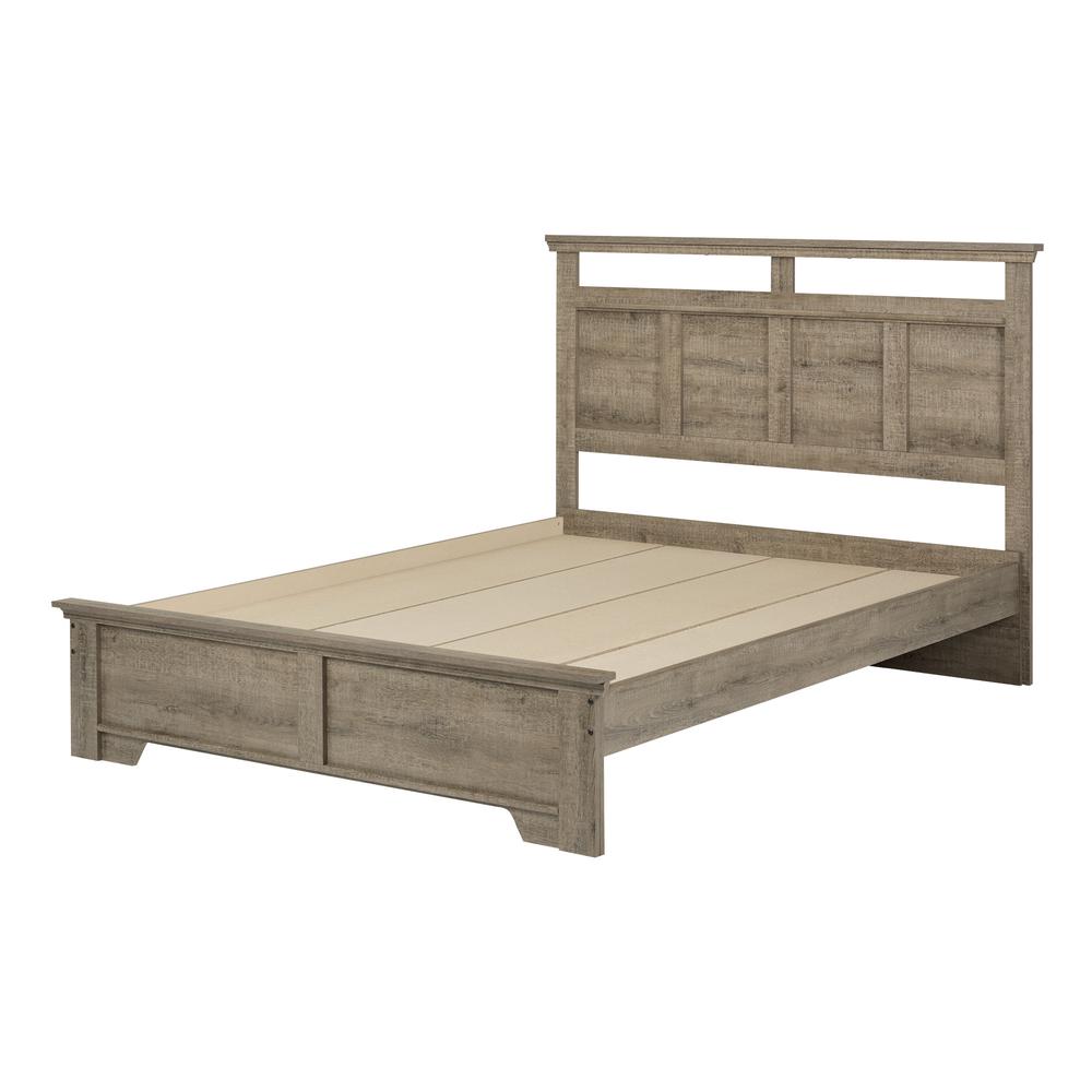 Versa Bed and Headboard Set, Weathered Oak. Picture 1