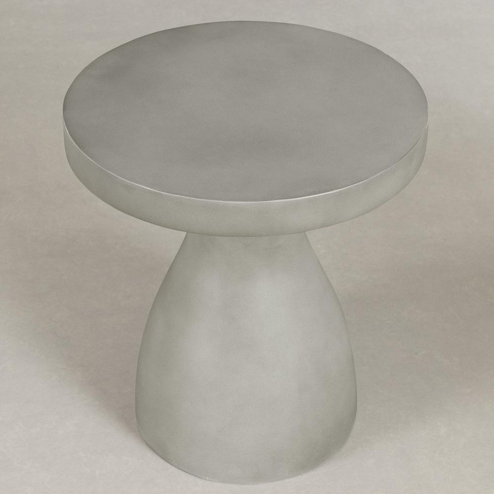 Amalfi Outdoor Pedestal Side Table, Greige. Picture 2