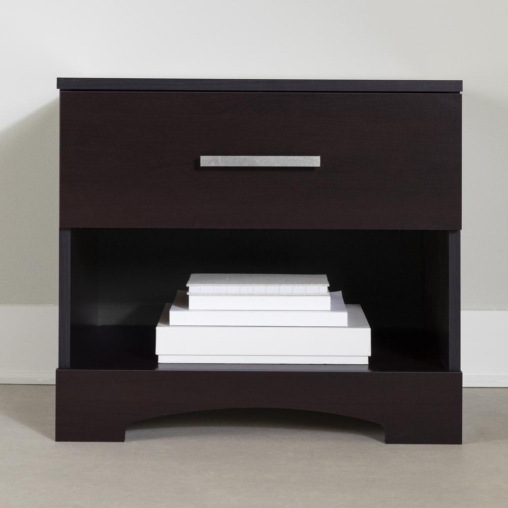 Gramercy 1-Drawer Nightstand, Chocolate. Picture 4