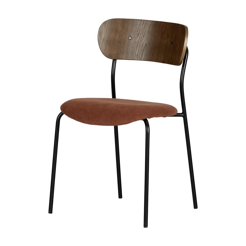Hype Chairs with Metal Legs, Burnt Orange and Brown. Picture 1