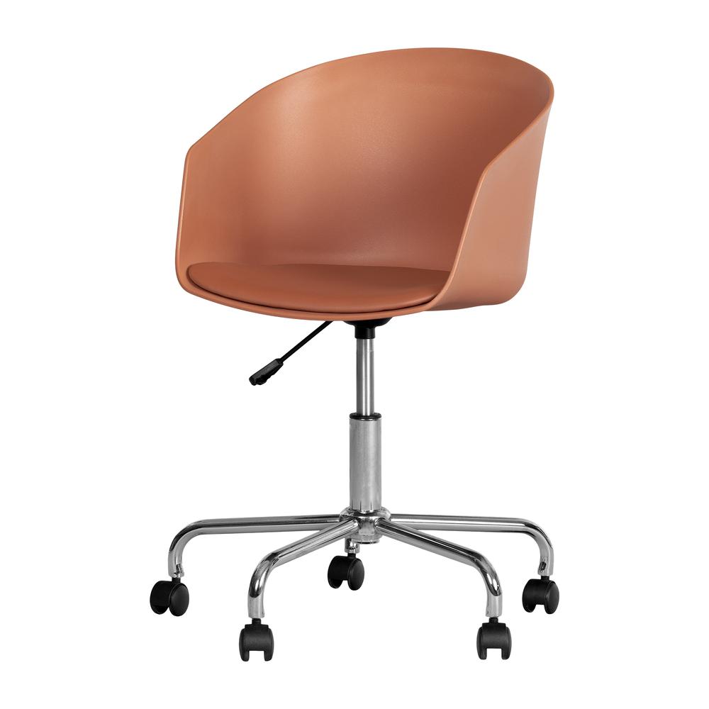 Flam Swivel Chair, Burnt Orange and Chrome. The main picture.