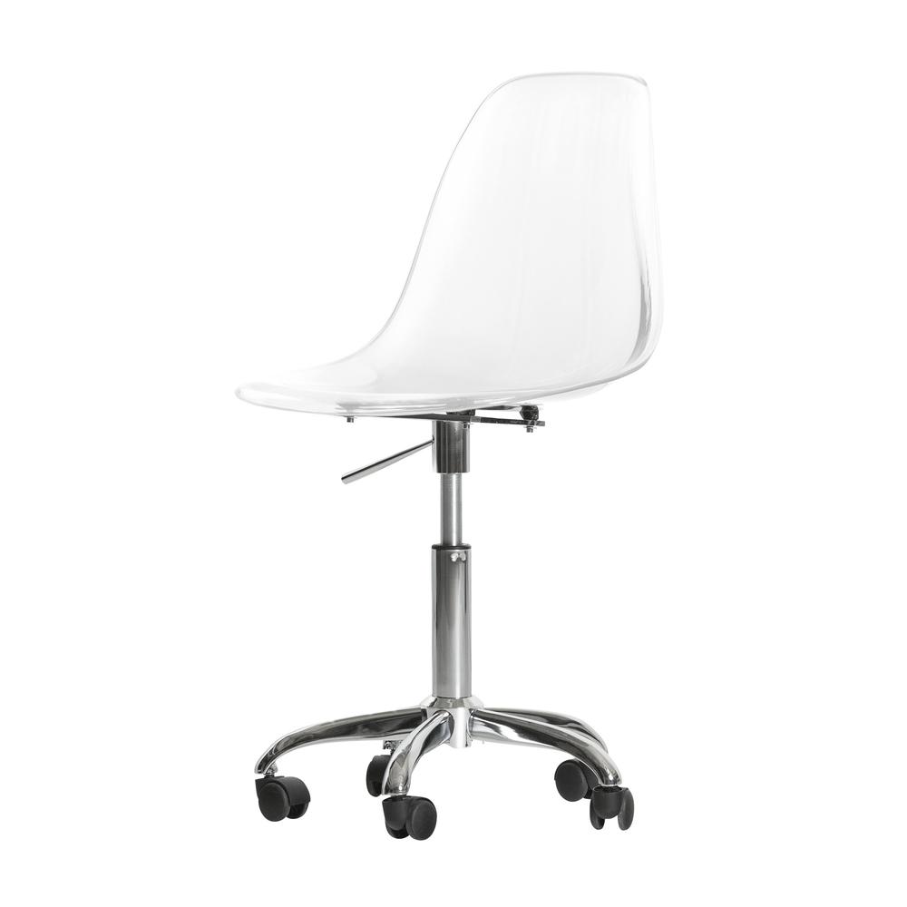 Annexe Acrylic Office Chair with Wheels, Translucent. Picture 1