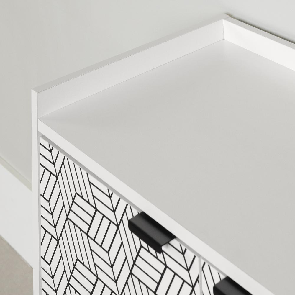 Maliza Storage Cabinet, White and Black. Picture 3