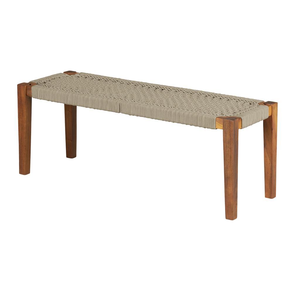 Agave Wood Bench, Beige and Natural. Picture 1
