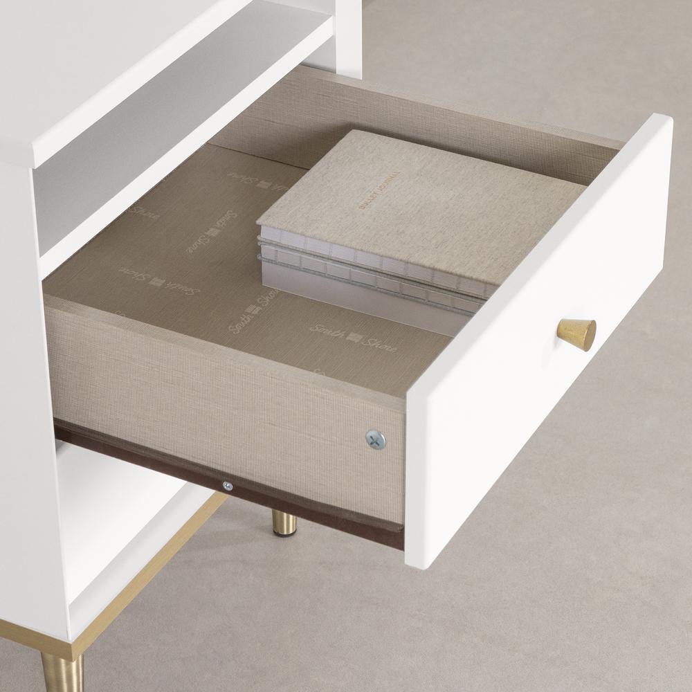 Dylane 2-Drawer Nightstand, Pure White. Picture 3