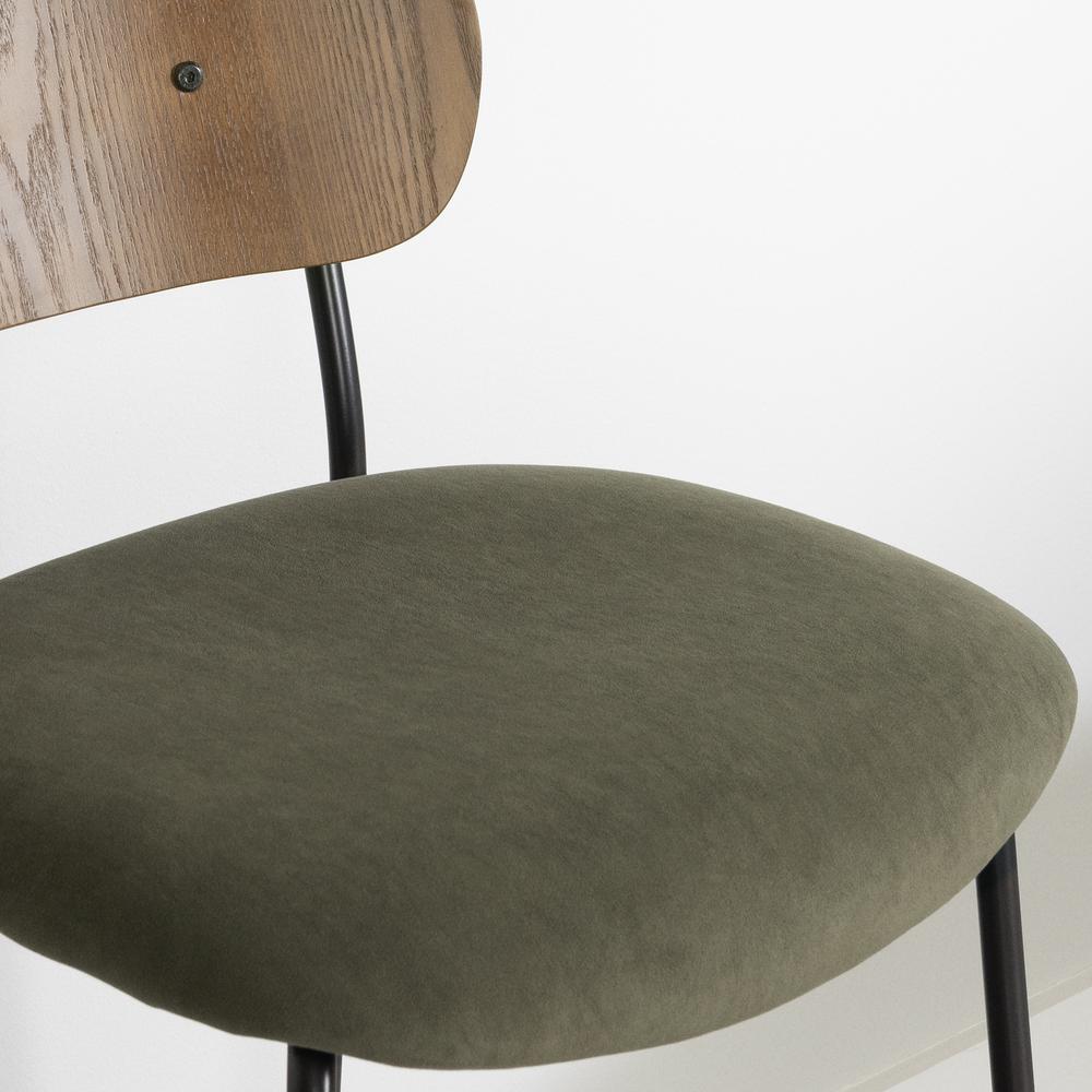Hype Chairs with Metal Legs, Olive Green and Brown. Picture 2