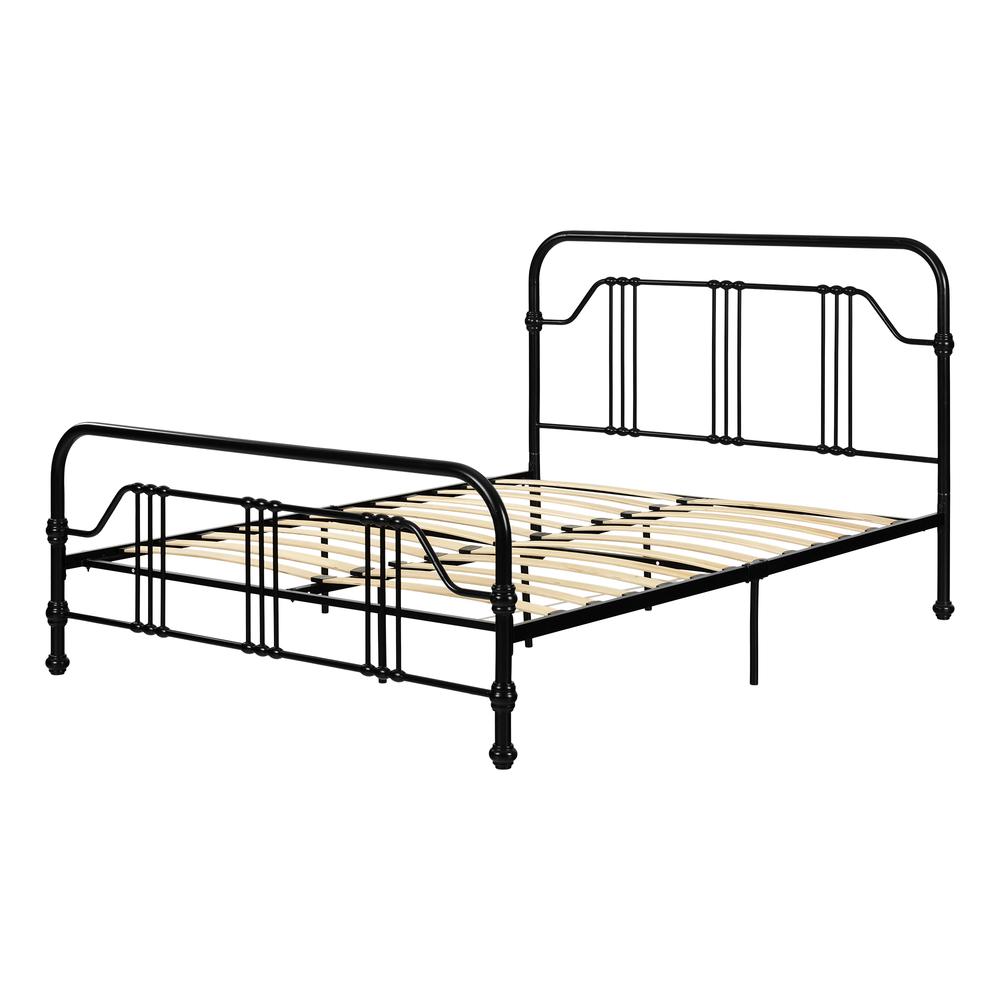 Balka Platform Metal Bed, Black. Picture 1