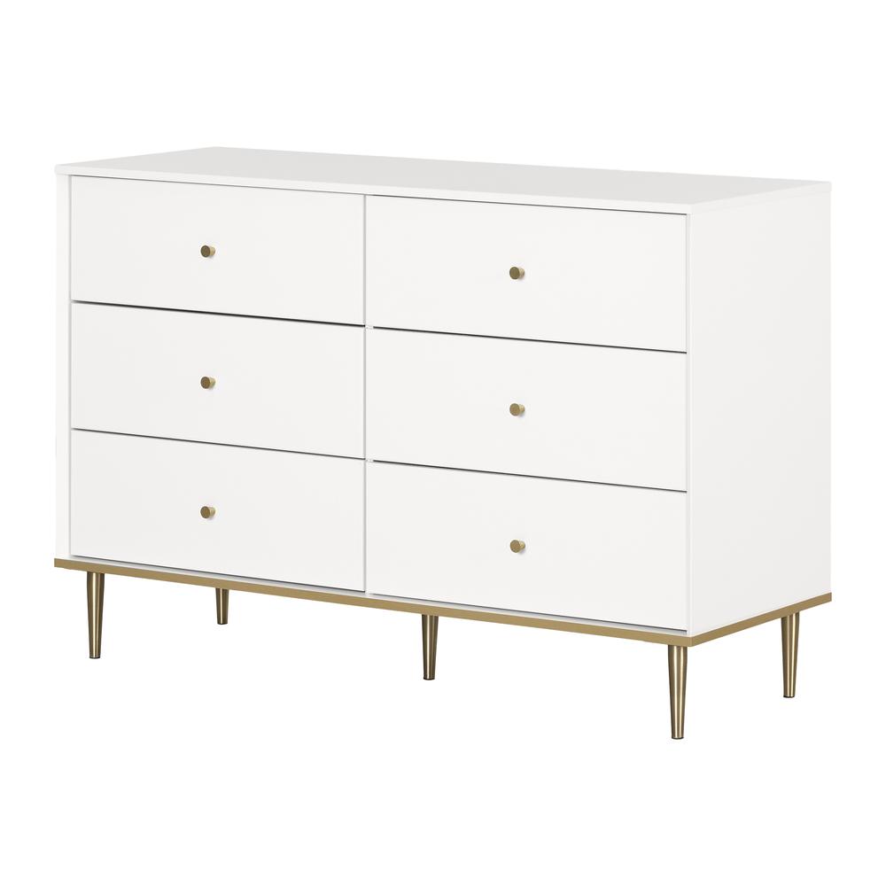 Dylane 6-Drawer Double Dresser, Pure White. Picture 1