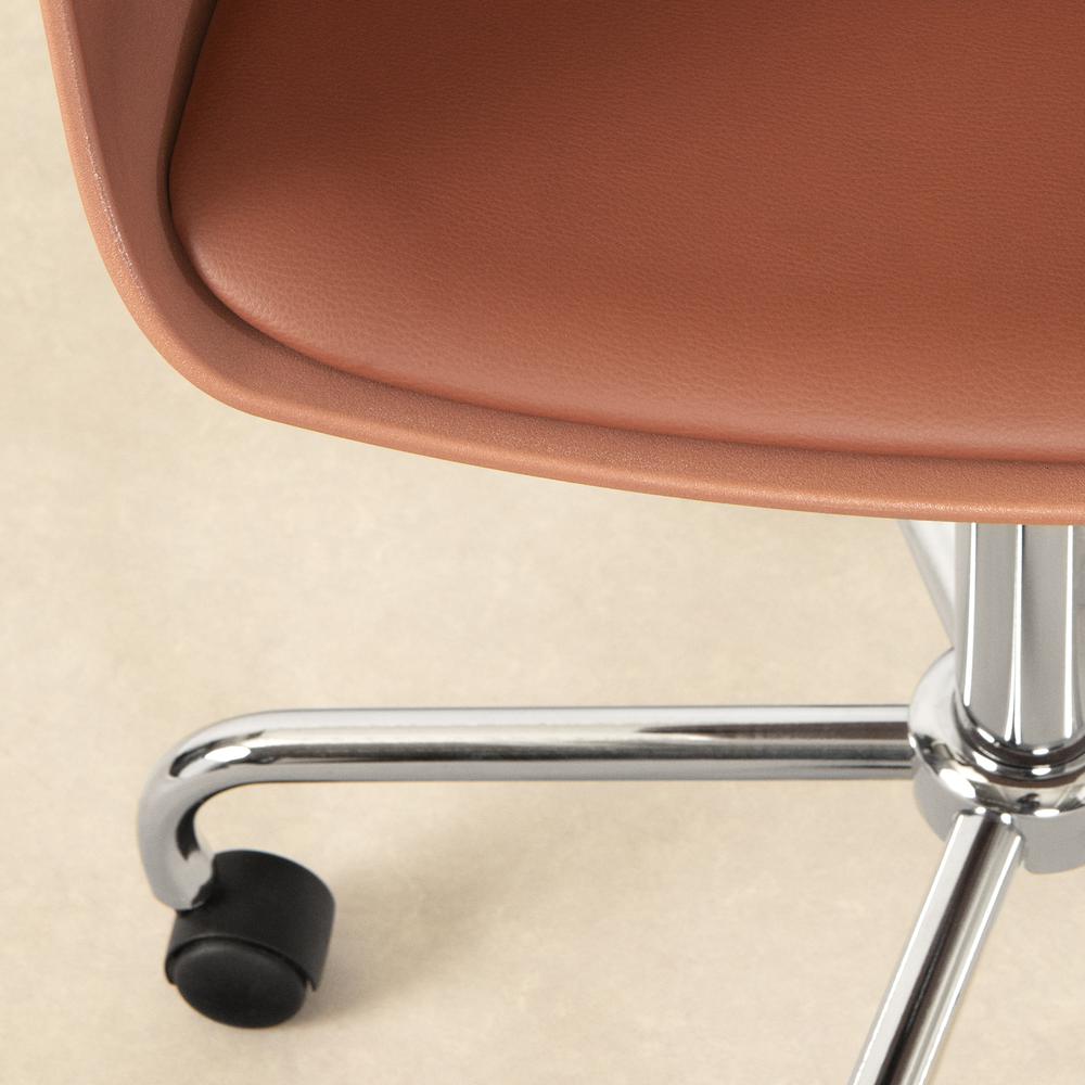 Flam Swivel Chair, Burnt Orange and Chrome. Picture 4
