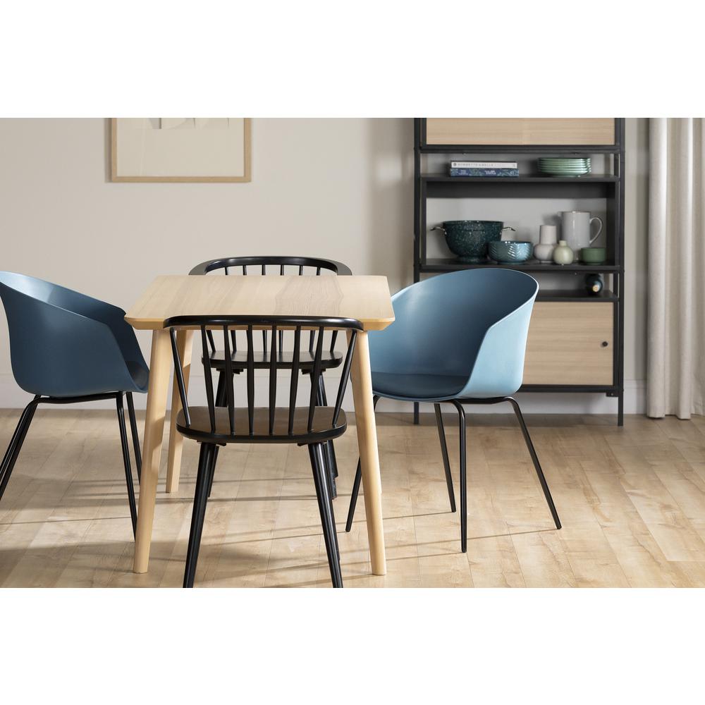 Flam Dining Chairs - Set of 2, Steel Blue and Black. Picture 2