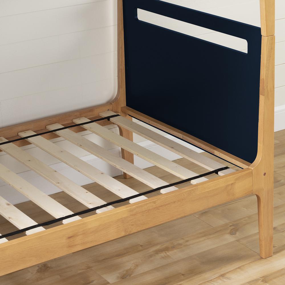 Bebble Modern Bunk Bed, Natural and Navy Blue. Picture 5