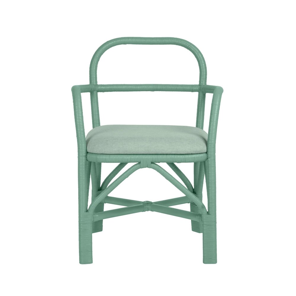 Ginny Green Rattan Dining Chair. Picture 3