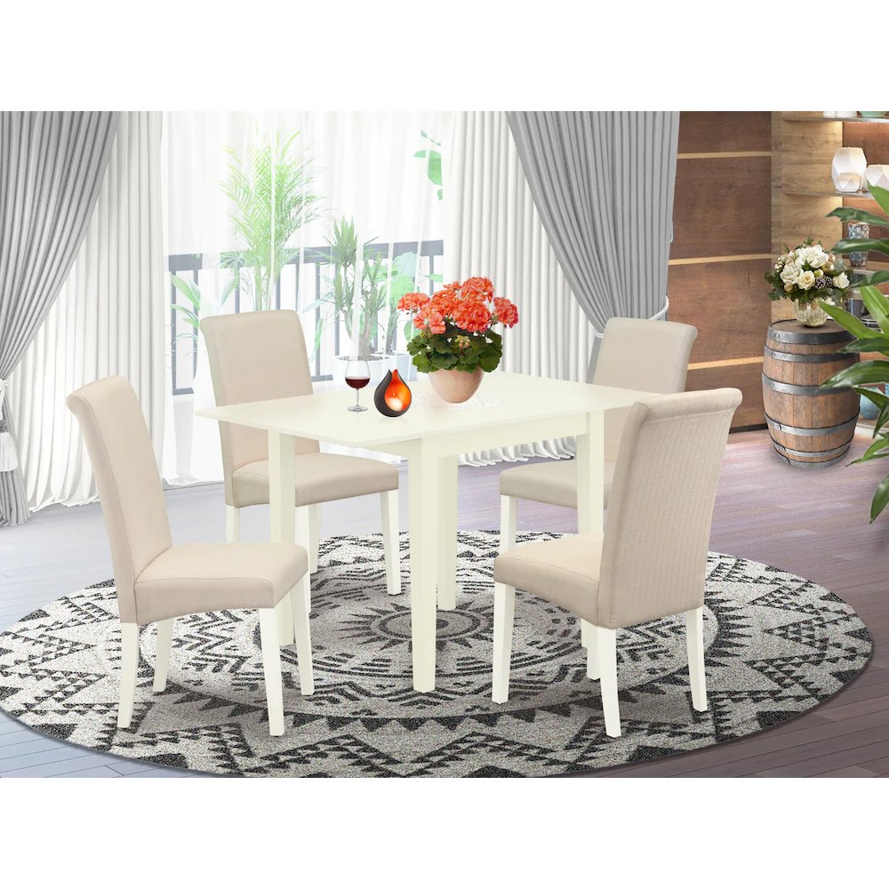 Dining Room Set Linen White, NDBA5-LWH-01. Picture 5