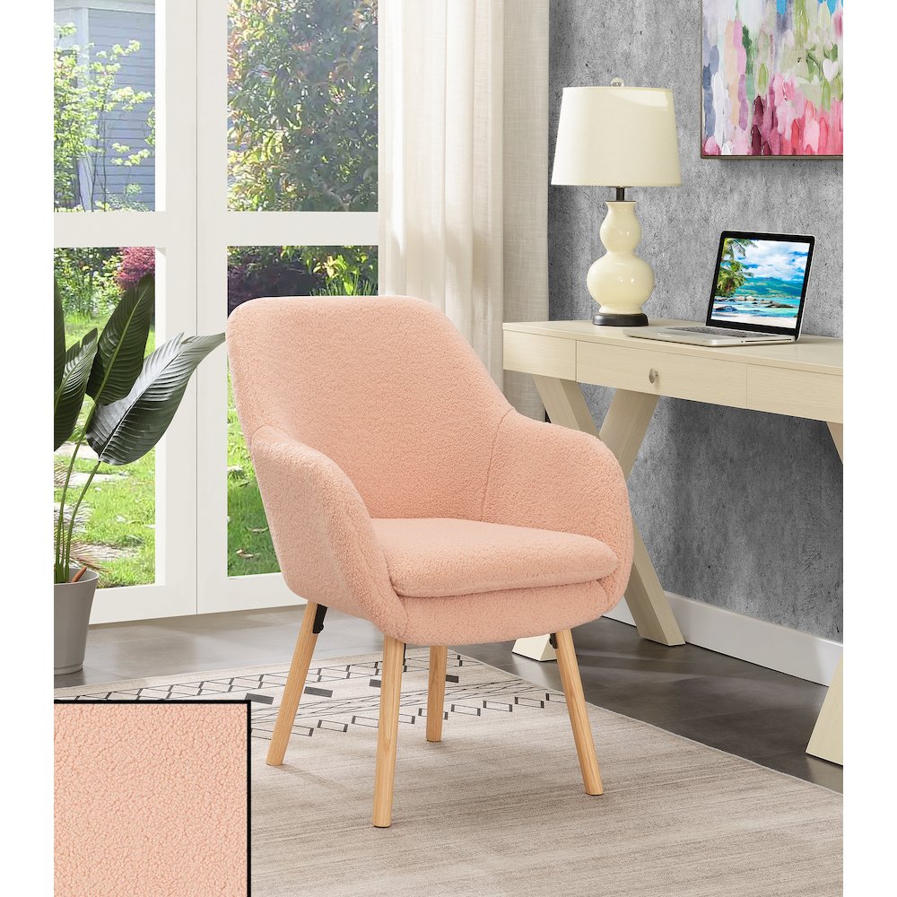 Take a Seat Charlotte Sherpa Accent Chair, Sherpa Blush. Picture 4