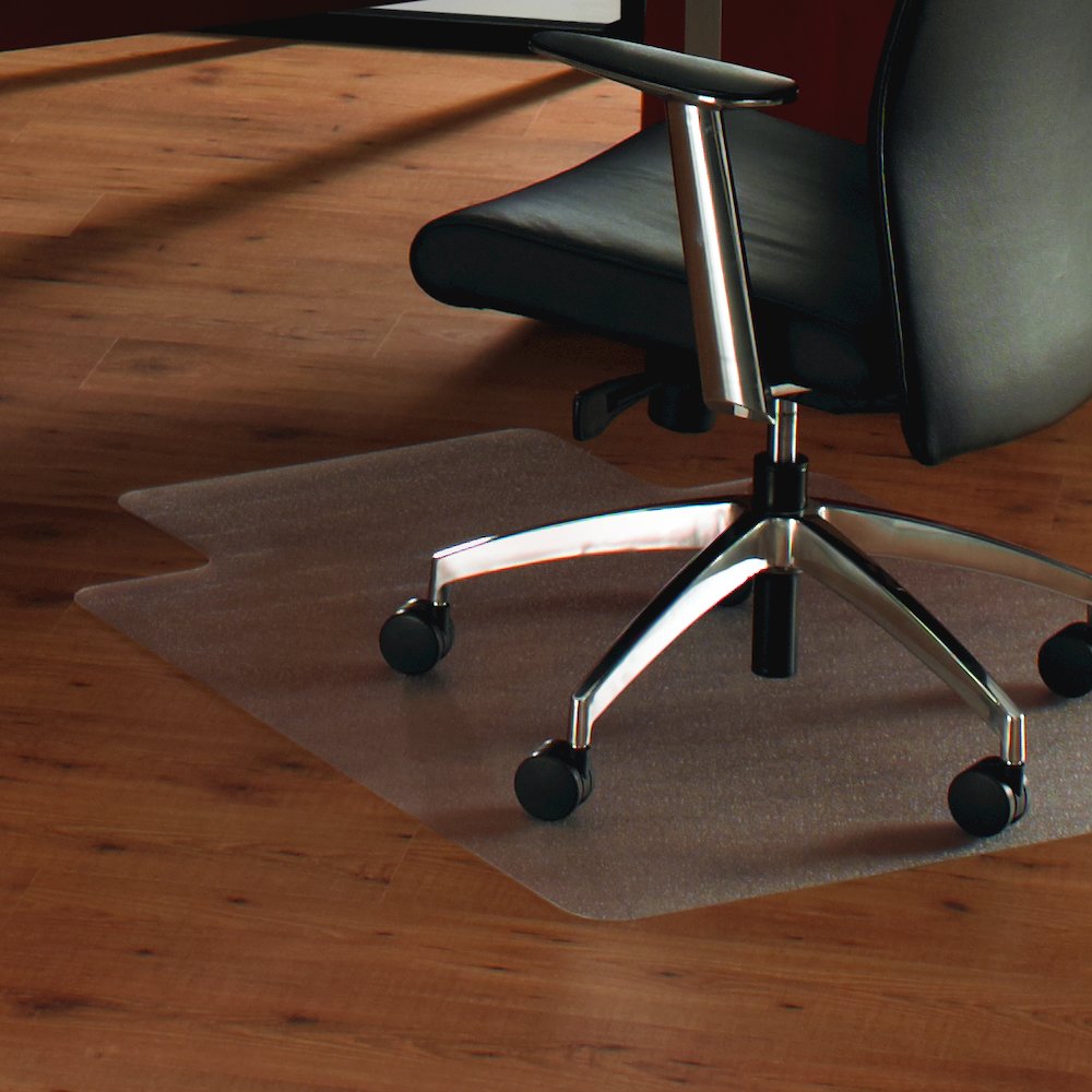 Cleartex UnoMat, Anti-Slip Chair Mat, For Polished Hard Floors / Very Low Pile Carpets / Carpet Tiles, Rectangular with Lip, Size 35" x 47". Picture 3