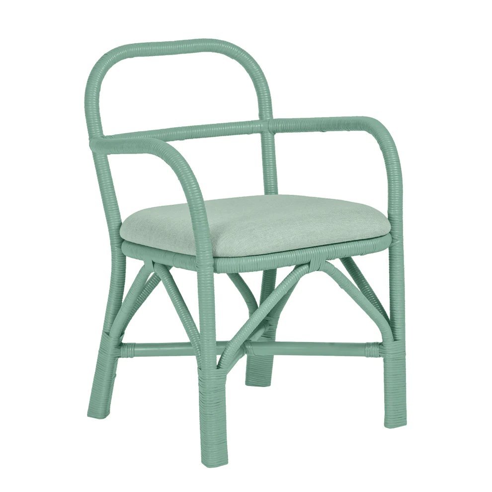 Ginny Green Rattan Dining Chair. Picture 1