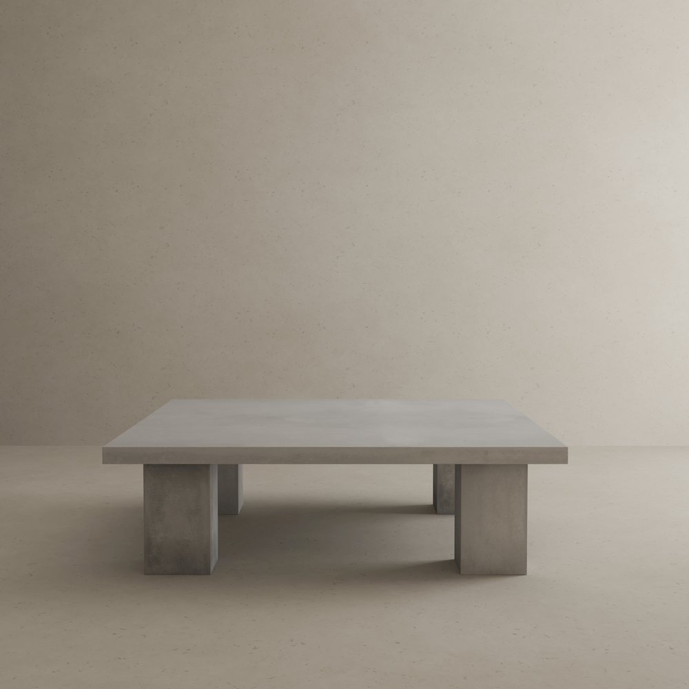 Ella Square Coffee Table Large In Ivory Concrete. Picture 6