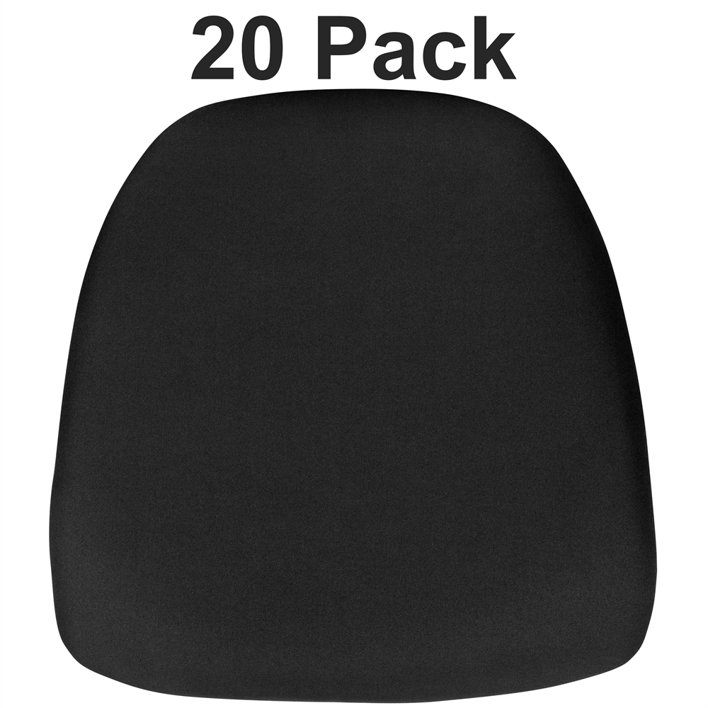 20 Pk. Hard Black Fabric Chiavari Chair Cushion. Picture 1
