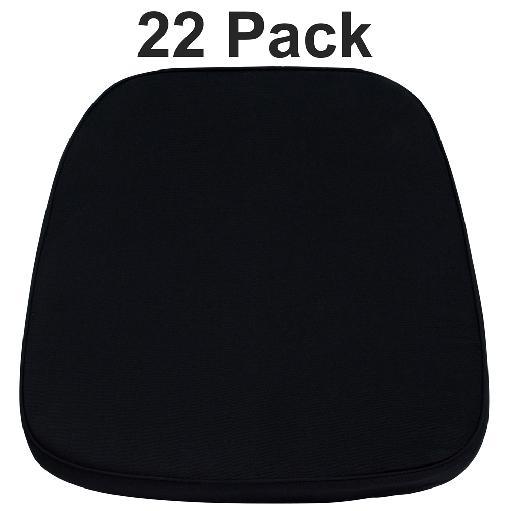 22 Pk. Soft Black Fabric Chiavari Chair Cushion. Picture 1