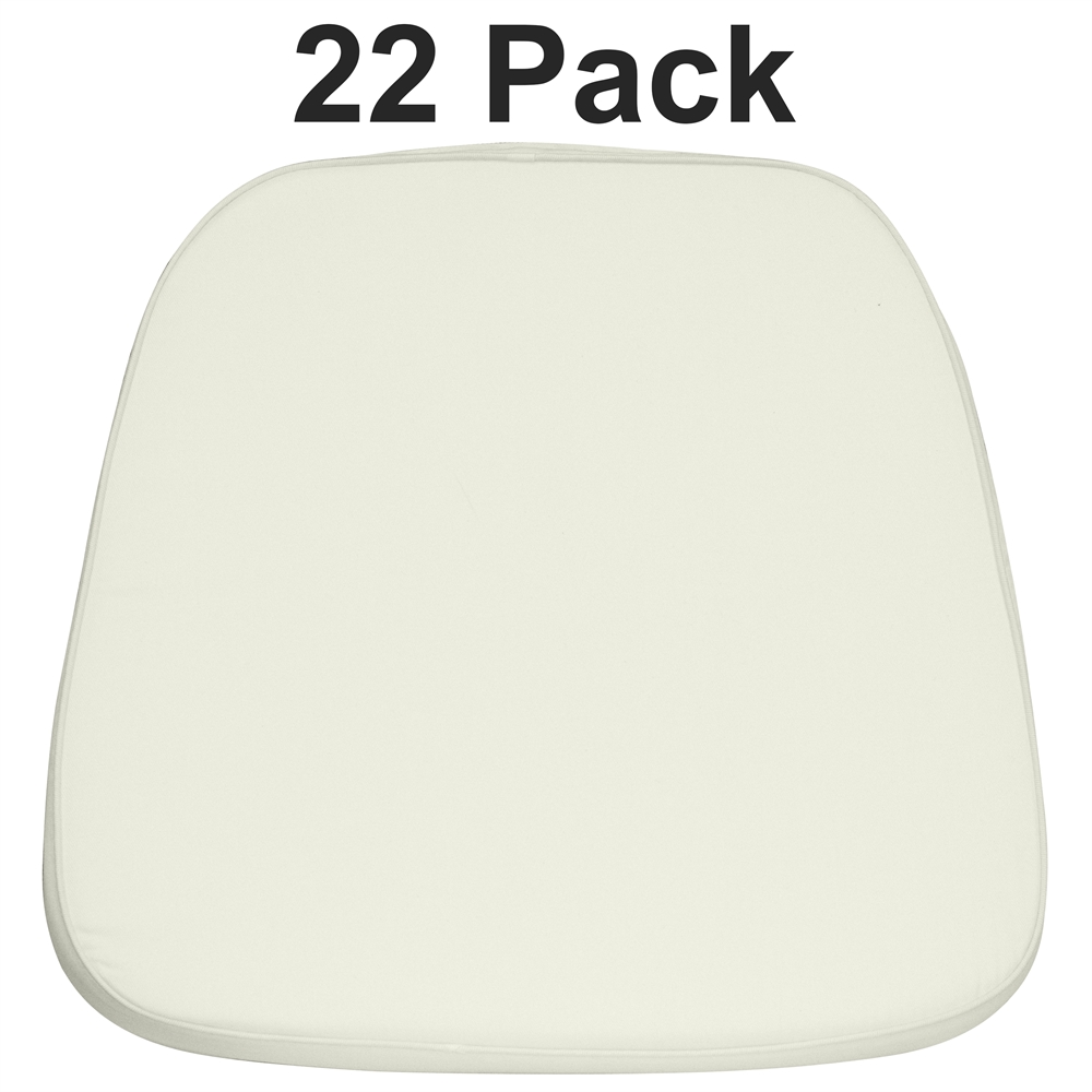 22 Pk. Soft Ivory Fabric Chiavari Chair Cushion. Picture 1