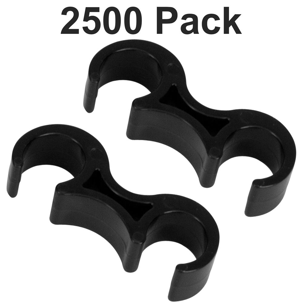 2500 Pk. Black Plastic Ganging Clips - Set of 2. Picture 1