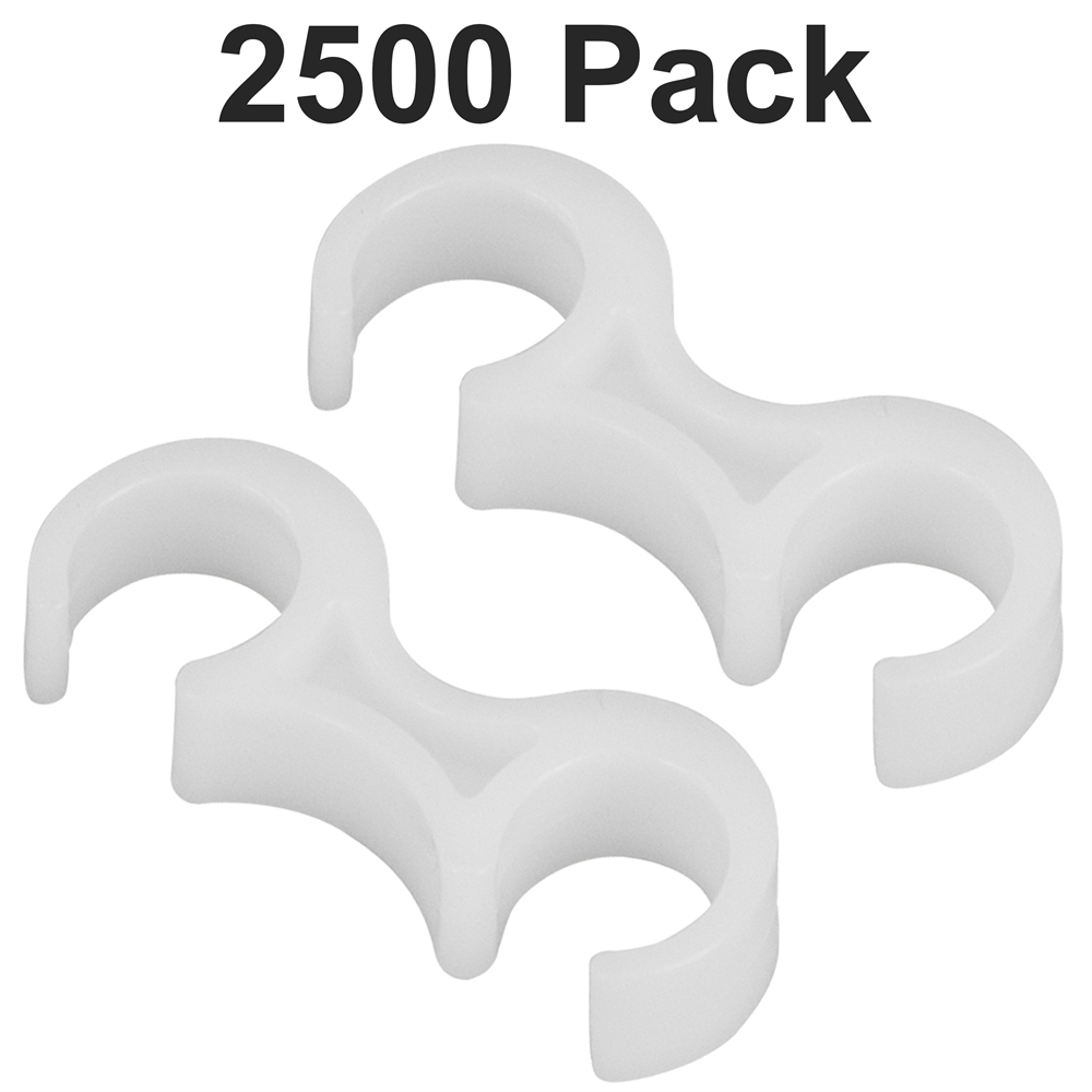 2500 Pk. White Plastic Ganging Clips - Set of 2. Picture 1