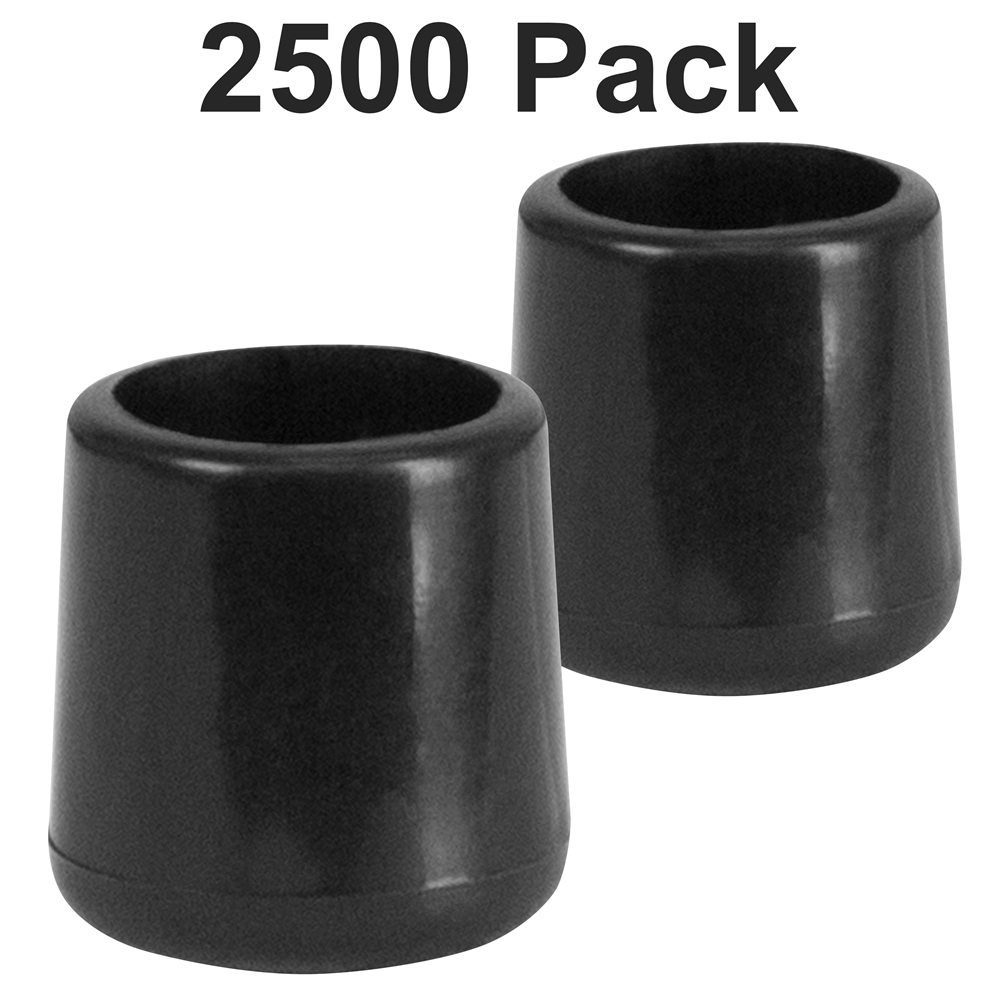 2500 Pk. Black Replacement Foot Cap for Plastic Folding Chairs. Picture 1