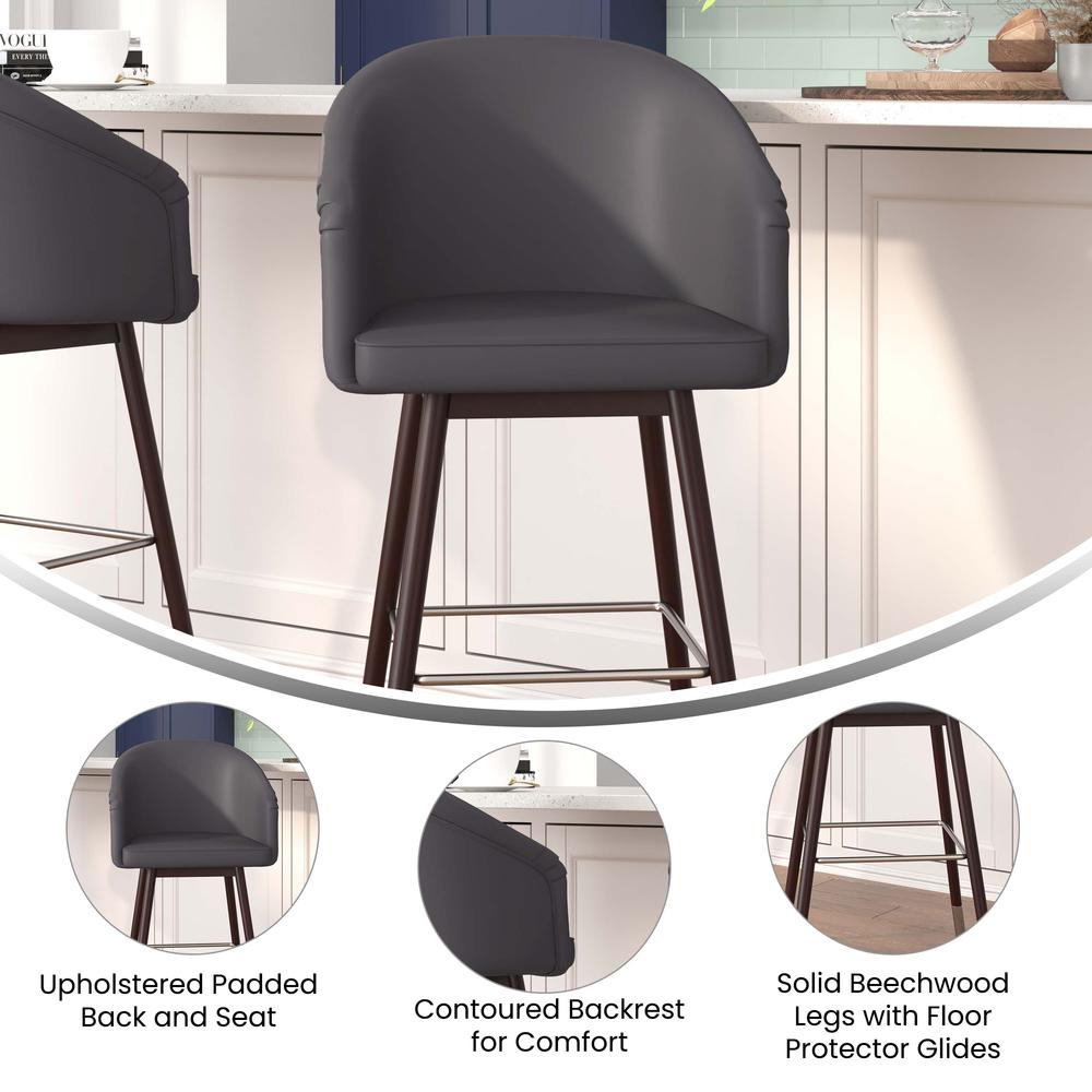 Margo 30" Mid-Back Modern Counter Stool - Set of 2. Picture 5