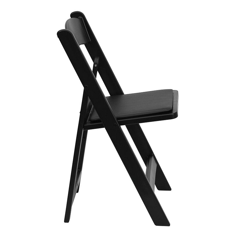 Folding Chair - Black Resin - 2 Pack 800LB Weight Capacity. Picture 3