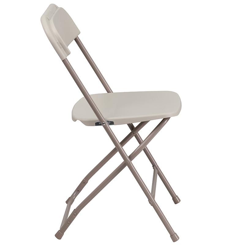 Plastic Folding Chair Beige - 2 Pack 650LB Weight Capacity. Picture 2