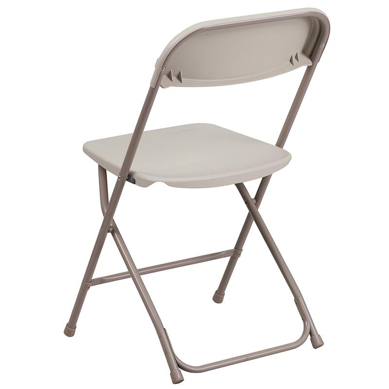 Plastic Folding Chair Beige - 2 Pack 650LB Weight Capacity. Picture 3