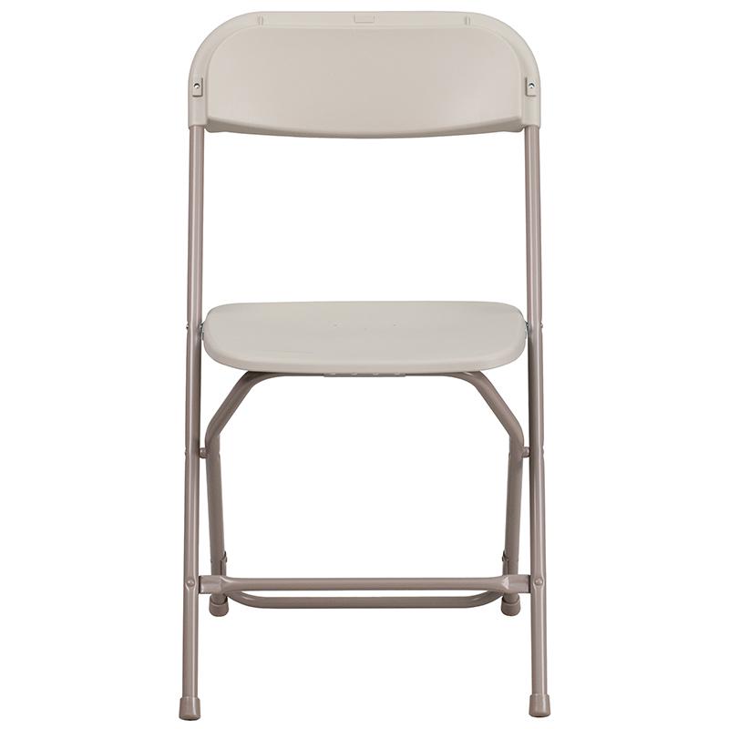 Plastic Folding Chair Beige - 2 Pack 650LB Weight Capacity. Picture 4