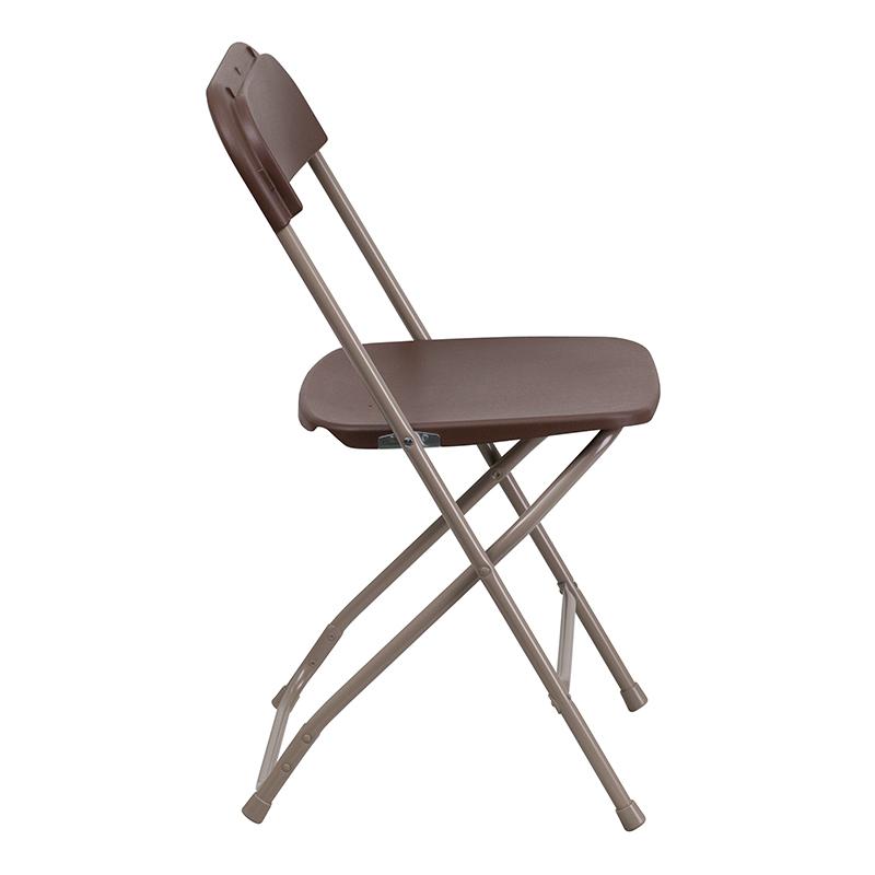 Plastic Folding Chair Brown - 2 Pack 650LB Weight Capacity. Picture 2