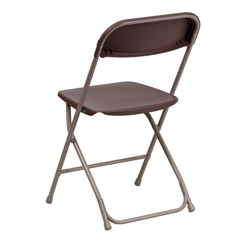 Plastic Folding Chair Brown - 2 Pack 650LB Weight Capacity. Picture 3