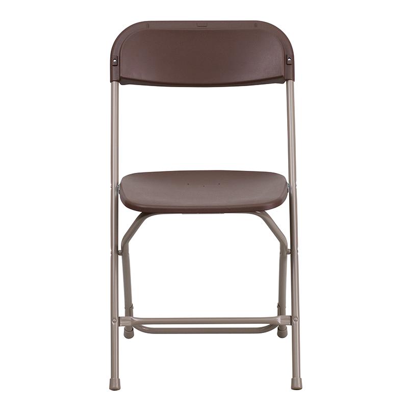 Plastic Folding Chair Brown - 2 Pack 650LB Weight Capacity. Picture 4